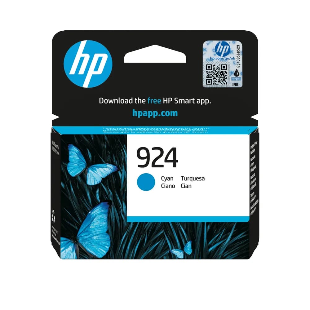 Cartus Cerneala Original HP Cyan, nr.924, pentru OJ Pro 8122e|8132e, 0.4K, incl.TV 1.2 RON, "4K0U3NE"