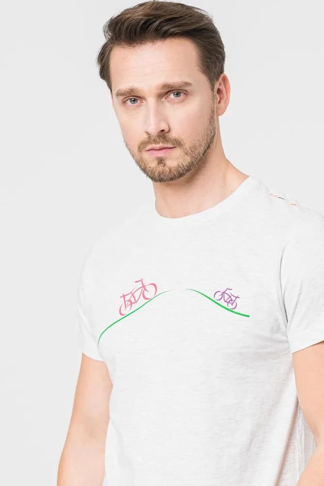 TRICOU CASUAL BICICLETE FAMILIE BARBATI LIGHT GREY-L — miniatură