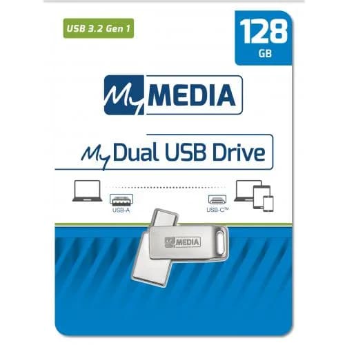 My Media Dual USB 3.2 Gen 1 /USB C Drive 128GB "69271"