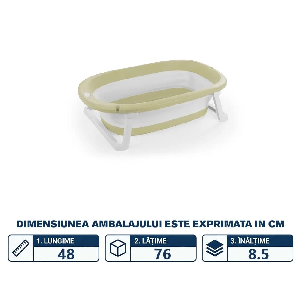 Cadita pliabila, Verde, pentru bebelusi - DOLU — miniatură
