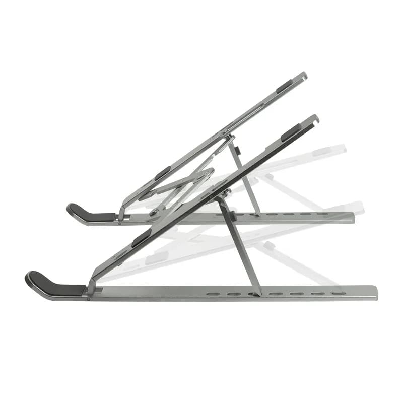 SUPORT de birou LOGILINK pt. notebook, 7 pozitii, suporta dimensiuni 10-16", pliabil, aluminiu, suport antiderapant, argintiu, "AA0134" — miniatură
