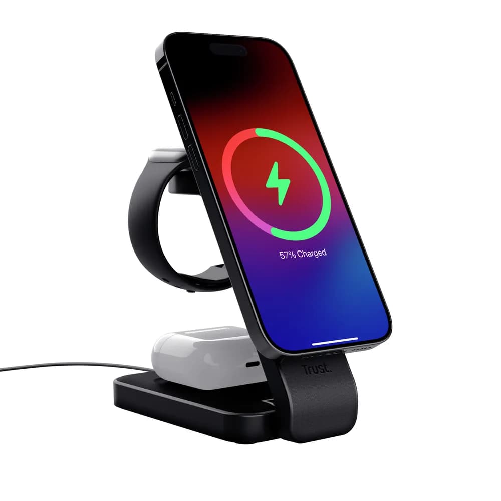 Suport Trust de incarcare magnetica wirelss pentru iPhone, Apple Watch si AirPods "25464" — miniatură