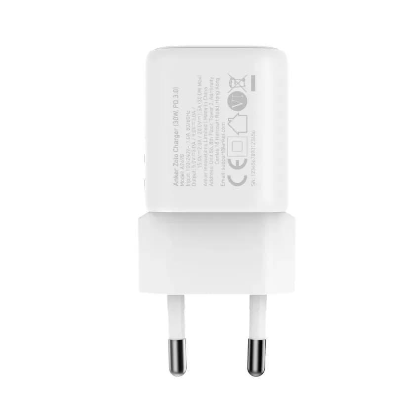 Alimentator retea Anker, Zolo, 30W, fast charge, 1 x USB-C, alb, "A2698G21" - 0194644297589 — miniatură