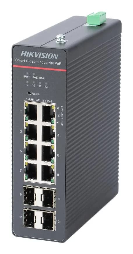 HK SWITCH POE 8 PORTURI SMART MANAGED "DS-3T1512HP-SI-8P4FKIT(75W)"