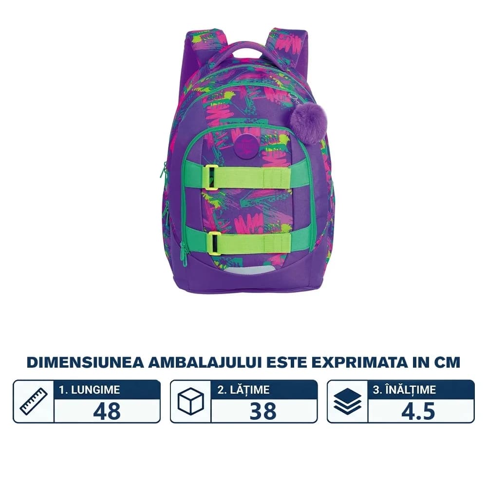 Ghiozdan anatomic, compartiment laptop, 29x22x43 cm - S-COOL — miniatură