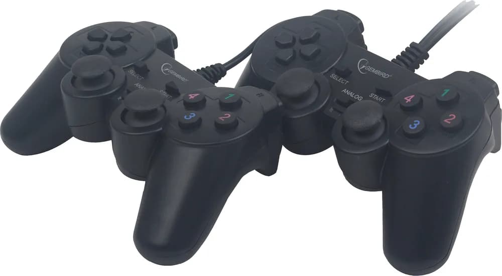 GAMEPAD cu fir GEMBIRD, 2x console, PC, USB, negru, "JPD-UDV2-01"