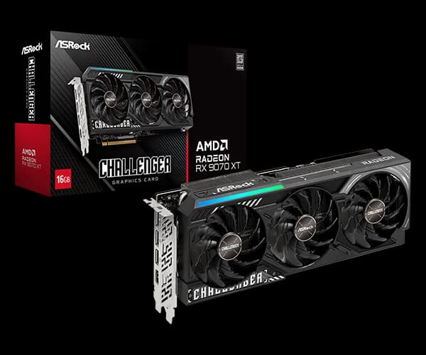 Placa video Asrock "Radeon RX 9070 XT Challenger", 16GB GDDR6, 256 bit, PCI Express 5.0 x16, 3 x DisplayPort 2.1a, HDMI 2.b1, racire activa 3 x fan, PSU recomandat 750W, "RX9070XT CL 16G"