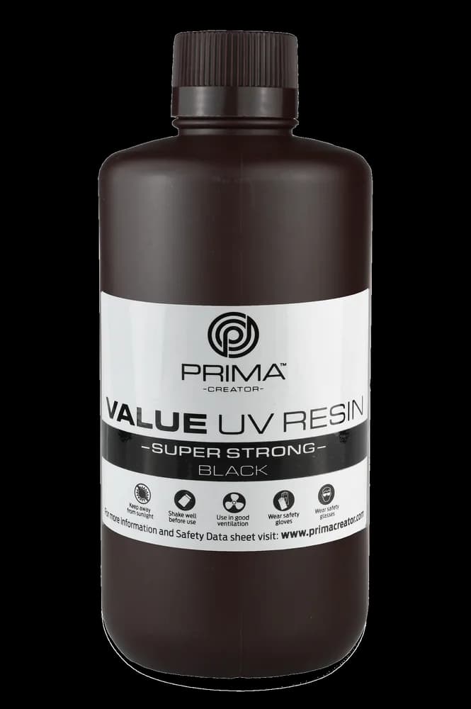 Rășină 3D PrimaCreator Super Strong UV – 1 kg – Black — miniatură