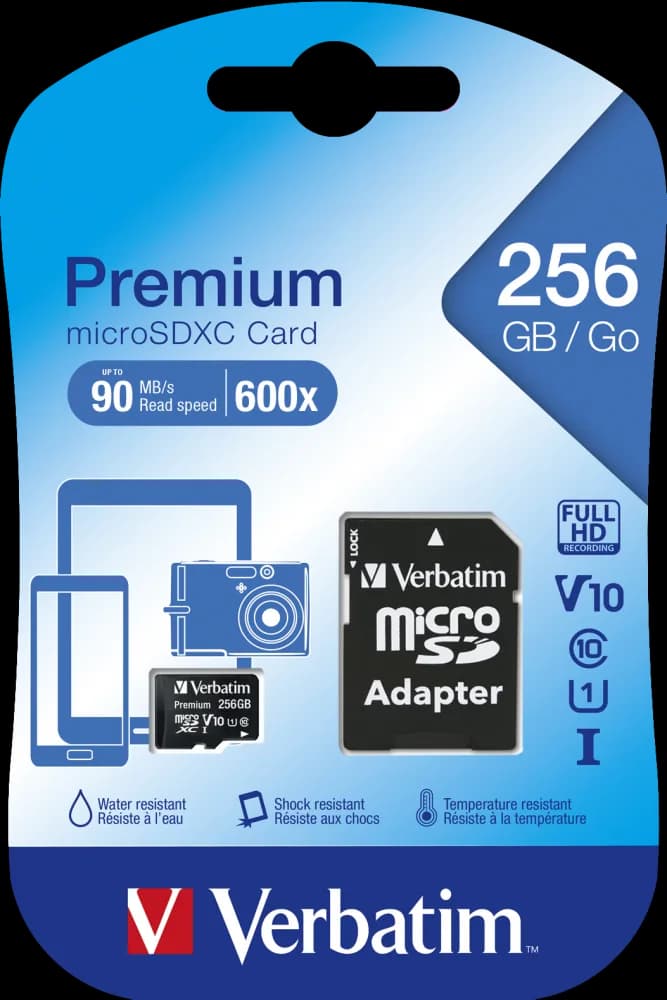 MEMORIE SD CARD VERBATIM 256GB CLASA 10 ADAPTOR INCLUS "44087" — miniatură