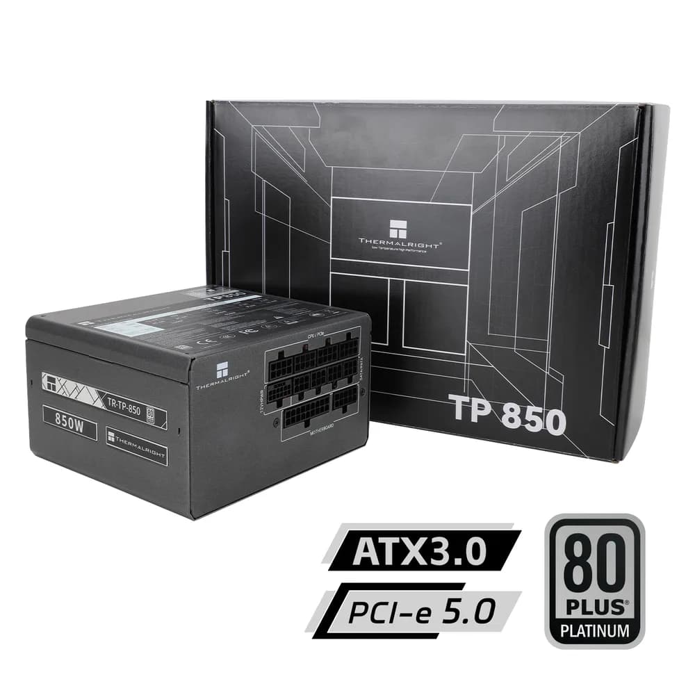 SURSA Thermalright "TR-SP850", 850W, certificare 80 Plus Platinum, modular, LLC, DC to DC, fan 120mm, negru, "TR-SP850" — miniatură