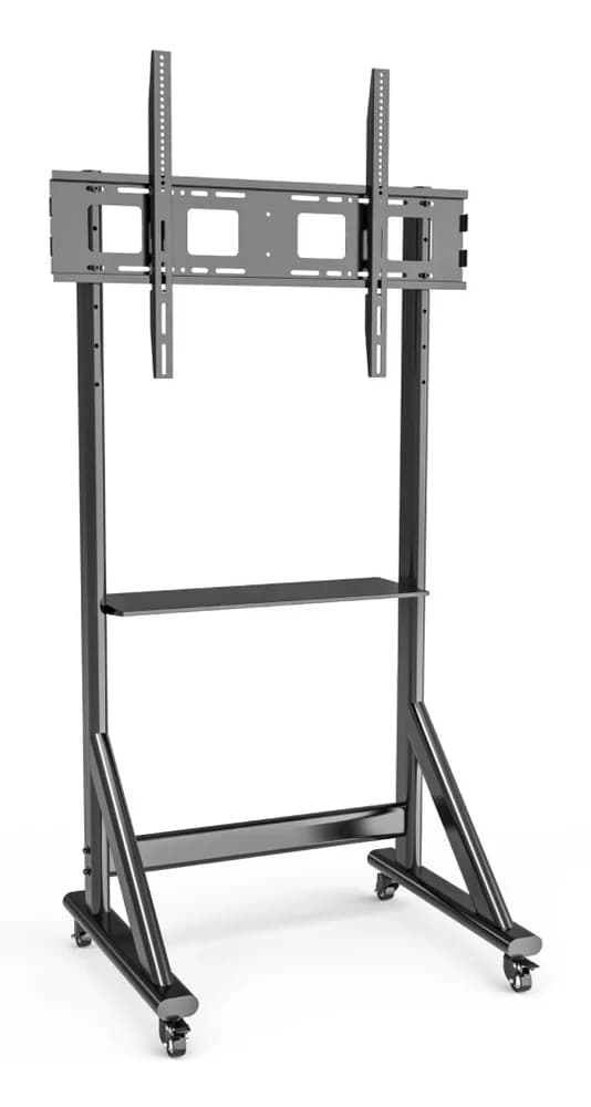 Stand TV mobil pe roti, raft pentru dispozitive multimedia, 55 - 100 inch, reglabil, negru, Techly, ICA-TR7412 "ICA-TR7412"