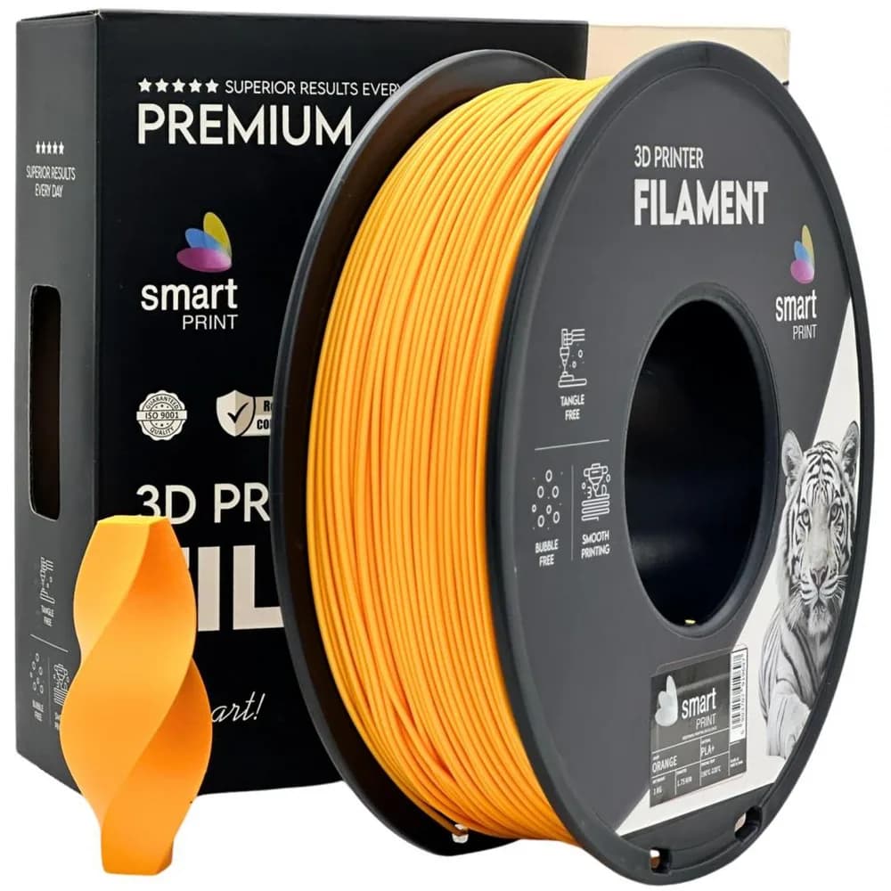 PROF. LAB 3D FILAMENT 1KG PLA+ ORANGE, Diametru: 1.75mm, Greutate: 1kg, Temperatura duza: 200C – 220C, temperatura platforma printare: 50C – 60C, culoare: Orange, PLA+ este o versiune revizuita a PLA standard, mai durabil, mai putin casant, rezistenta mai mare la crapaturi pastrand capacitatea de