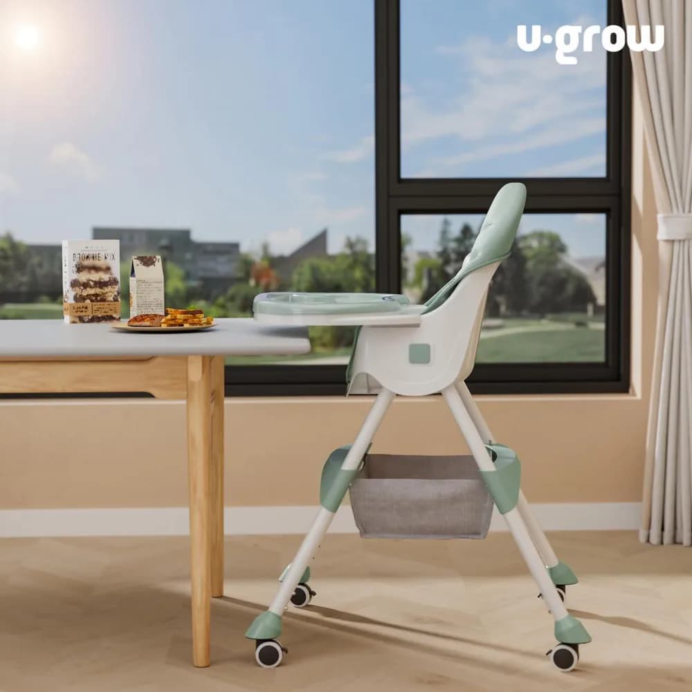 Scaun de masa 2 in 1, pliabil, verde, U-Grow — miniatură