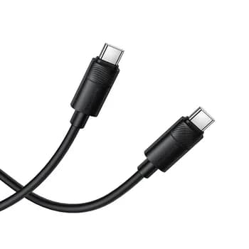 CABLU alimentare si date Borofone "BX123", Charging Data Cable pt. smartphone, USB Type-C la USB Type-C, 60W, 1m, negru "6941991124235" — miniatură