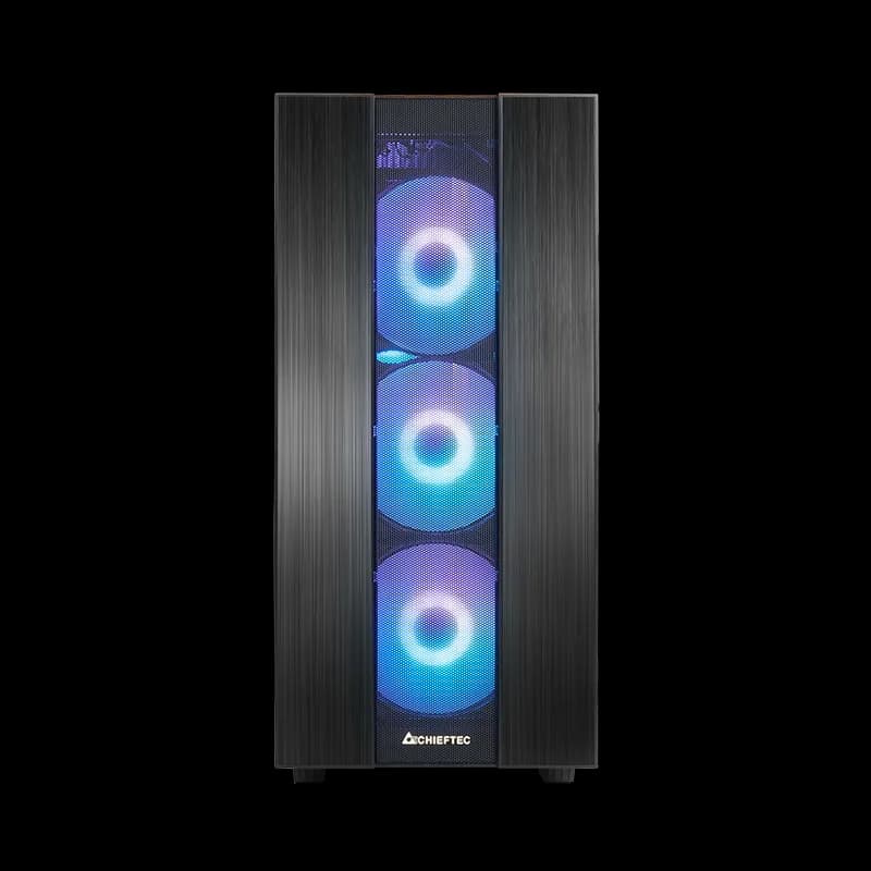 CARCASA Chieftec "HUNTER 2", Middle Tower,ATX fara sursa, sticla securizata,4xfan ARGB,USB 3.2 gen 1x1,USB Type-Cx1, ack 3.5mm,mesh pt. filtrare praf,HUB, fan ctr, "GS-02B-OP" — miniatură