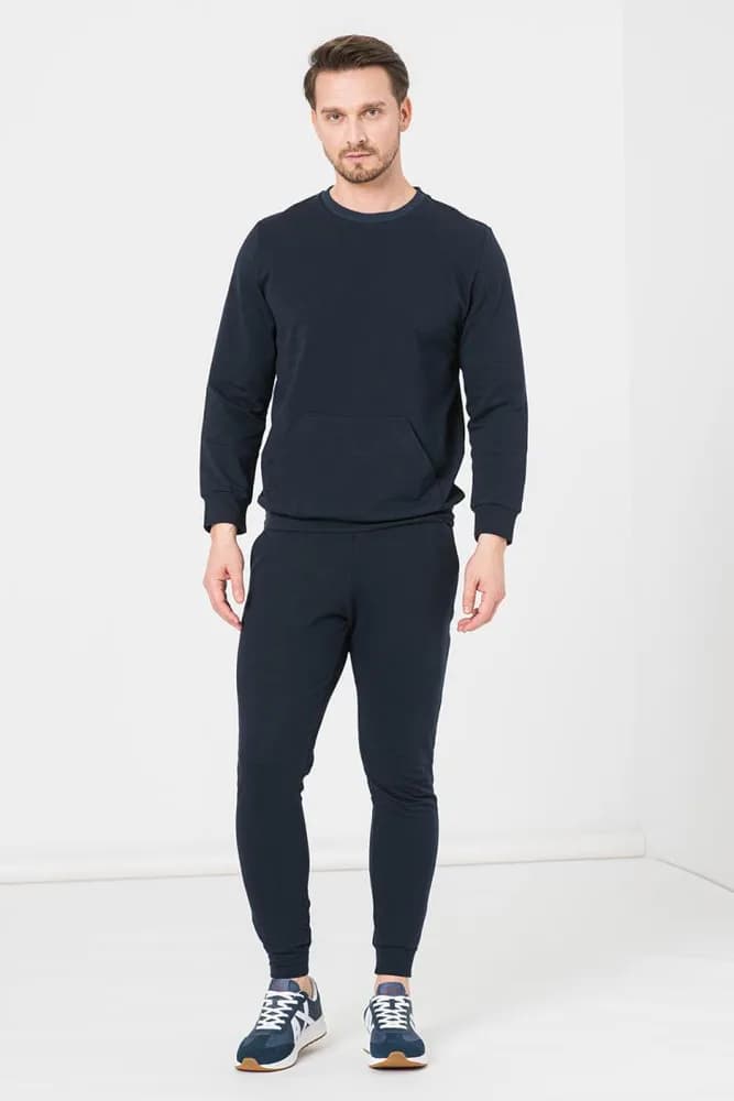 BLUZA COTON CASUAL BARBATI NAVY-M — miniatură