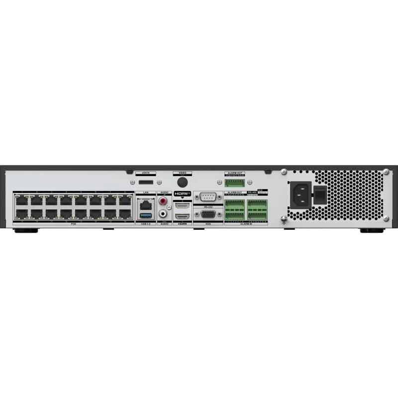 NVR Hikvision 32 canale AcuSeek DS-7732NXI-I4/16P/VPRO; Up to 32-ch AcuSeek and AcuSearch function, Up to 8-ch for face picture, Up to 32-ch IP camera inputs, Up to 32-ch 1080p decoding capability, H.265 +/H.265/H.264+/H.264, iesiri: HDMI/VGA, 4x SATA max 20TB pe HDD, 16x POE, AI by NVR: Facial — miniatură