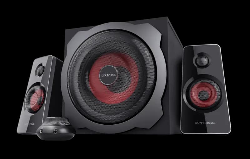 Boxe Trust GXT 38 TYTAN 2.1, intrare audio 3.5 mm, Line-in, putere 120 W, frecventa raspuns 20 Hz, 20.000 Hz, negru
