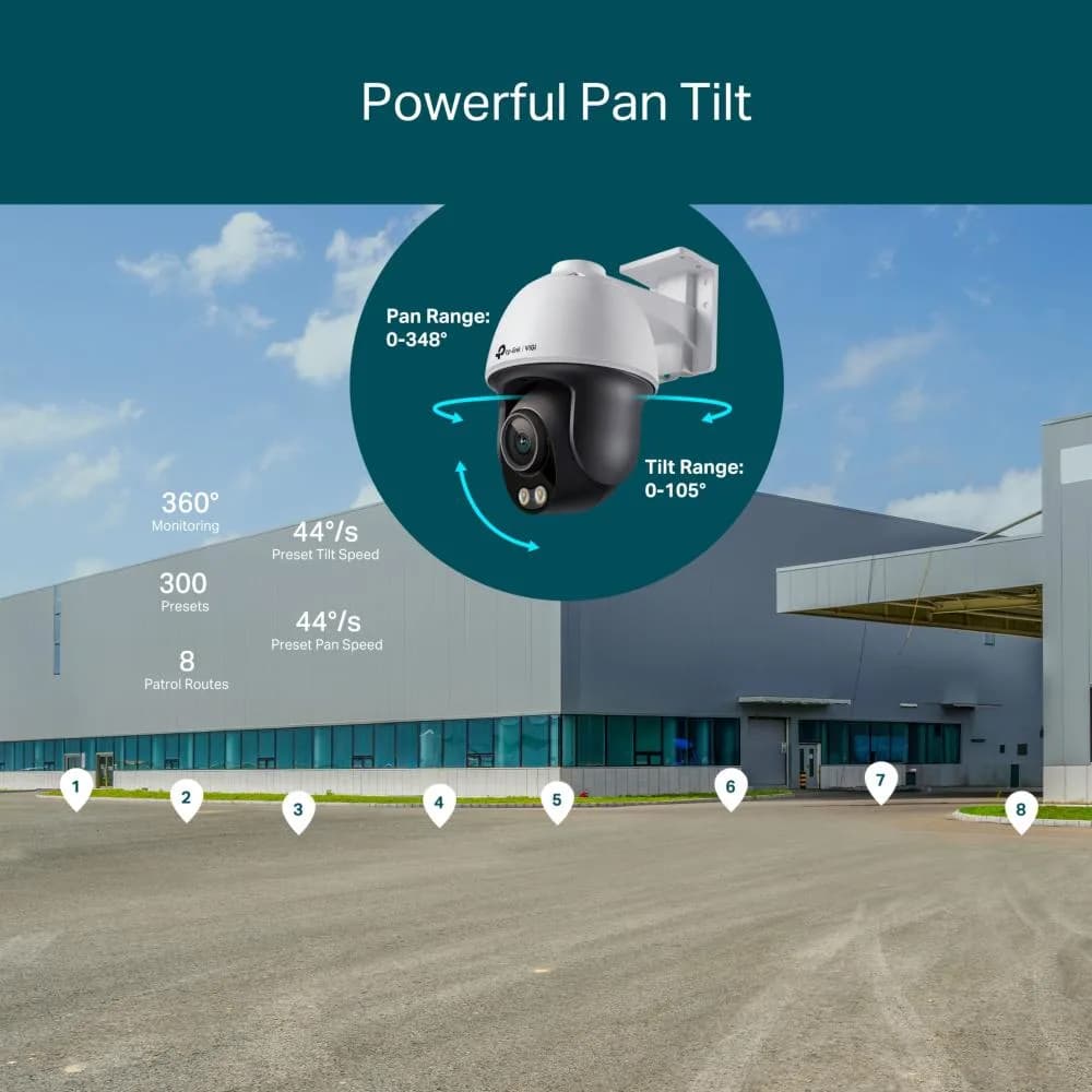 "TP-Link Camera IR de supraveghere Pan/Tilt pentru exterior VIGIVIGI C540S(4mm), Senzor imagine: CMOS 1/1.79"", Lentila 4mm, F.1.0,Weatherproof: IP66, Infrarosu: 30m, Detectare: 63m, Observare: 26m, Recunoastere: 13m, Identificare: 6m, Unghi vizualizare:Horizontal FOV: 104°, Vertical FOV: 55° — miniatură