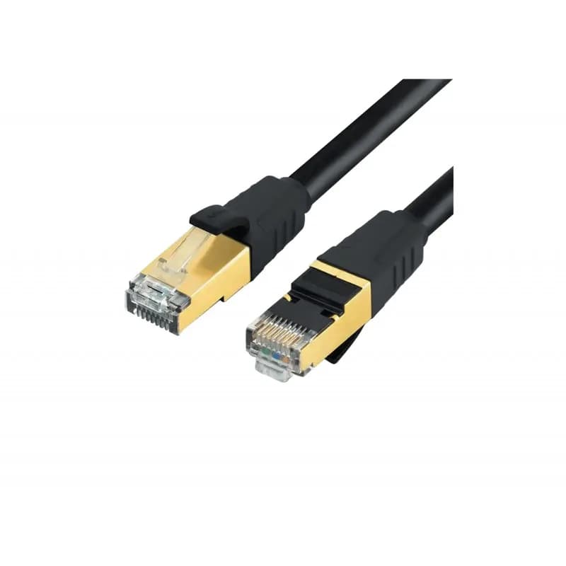 Patchcord SFTP RJ45-RJ45 Cat.7, LSZH, 1m, negru - EMTEX "SFTP-7-1-BK-LSZH-EMT"