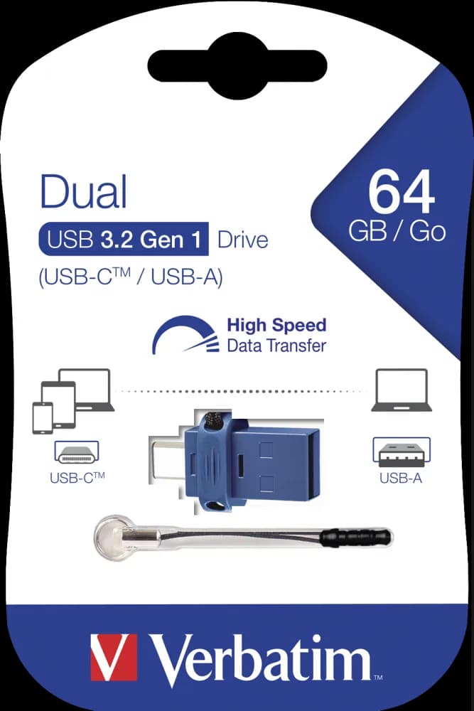 MEMORIE USB VERBATIM StoreNGo DUAL 64 GB USB 3.0+ USB C 64GB "49967" — miniatură
