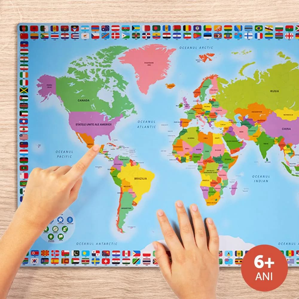 HARTA LUMII BILINGVA, RO/EN CU CREION INTERACTIV, MOMKI — miniatură