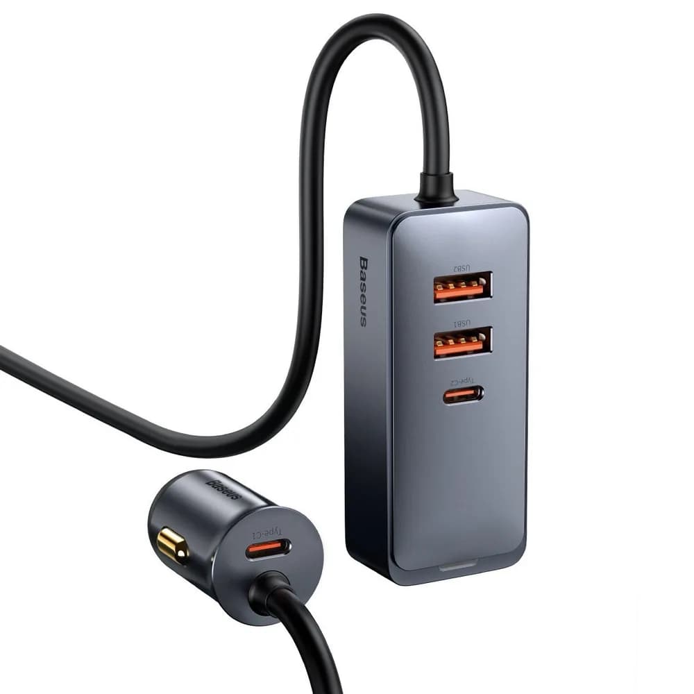 INCARCATOR auto Baseus Share Together PPS, 2 x USB max. 3A si 2 x USB Type-C max 3A, total output 120W, lungime cablu 1.5m, pt. bricheta auto, black "CCBT-A0G"-6953156206670 — miniatură