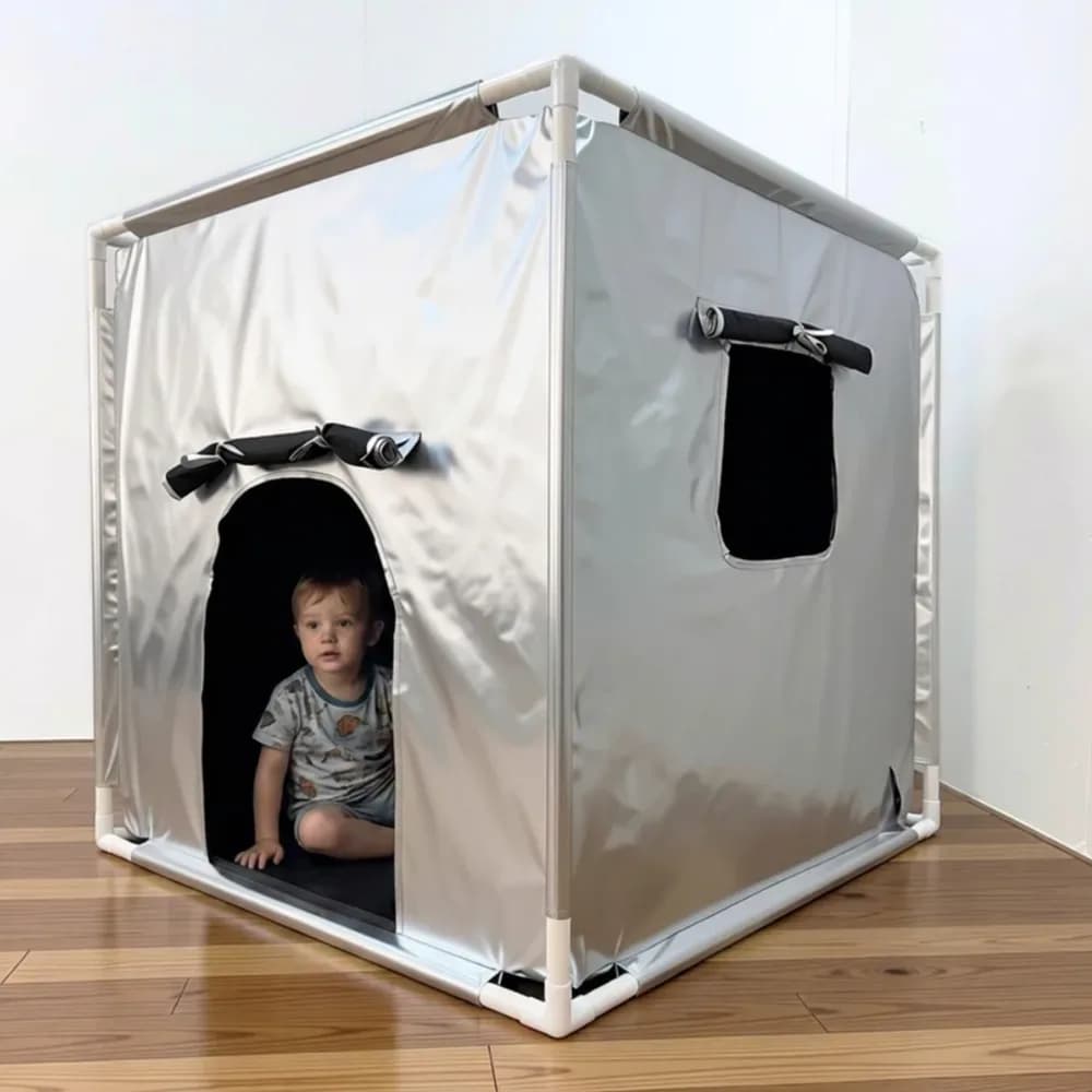 Cort-bârlog întunecat 1m x 1m — miniatură
