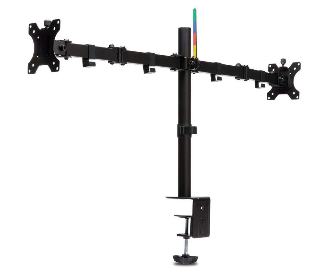 SUPORT de birou KENSINGTON, pt 2 TV/monitor plat, diag. max 32 inch, rotatie, inclinare, pivotare, orizontala, verticala, totala, max 8 Kg, "K55409WW" — miniatură