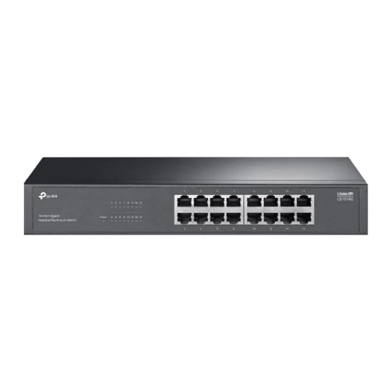 "LiteWave 16-Port Gigabit Switch PORT: 16× Gigabit RJ45 Ports SPEC: 1U 13-inch Rack-mountable Steel Case FEATURE: Plug and Play"