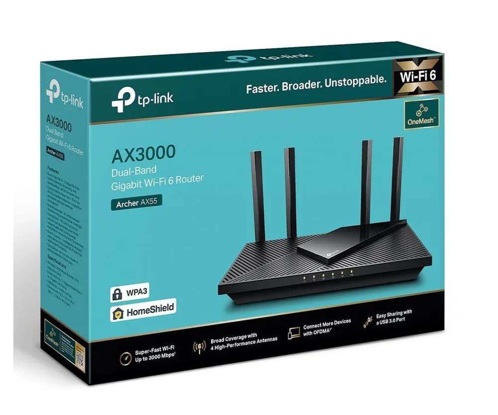 Router wireless TP-LINK Archer AX55, WIFI 6, Mesh, Dual Band — miniatură