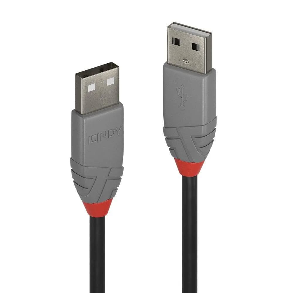 Cablu transfer date Lindy LY-36694, USB 2.0 Type A to A, 3m, Anthra Line — miniatură