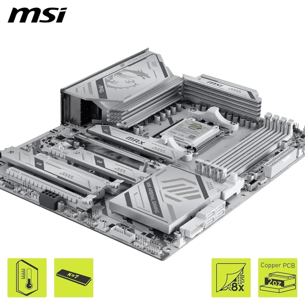 Placa de baza MSI MAG X870E GAMING PLUS MAX WIFI, AM5, DDR5, Wi-Fi, BT, ATX, Alb 7E70-016R "MAG X870E GAMING PLUS MAX WIFI" — miniatură