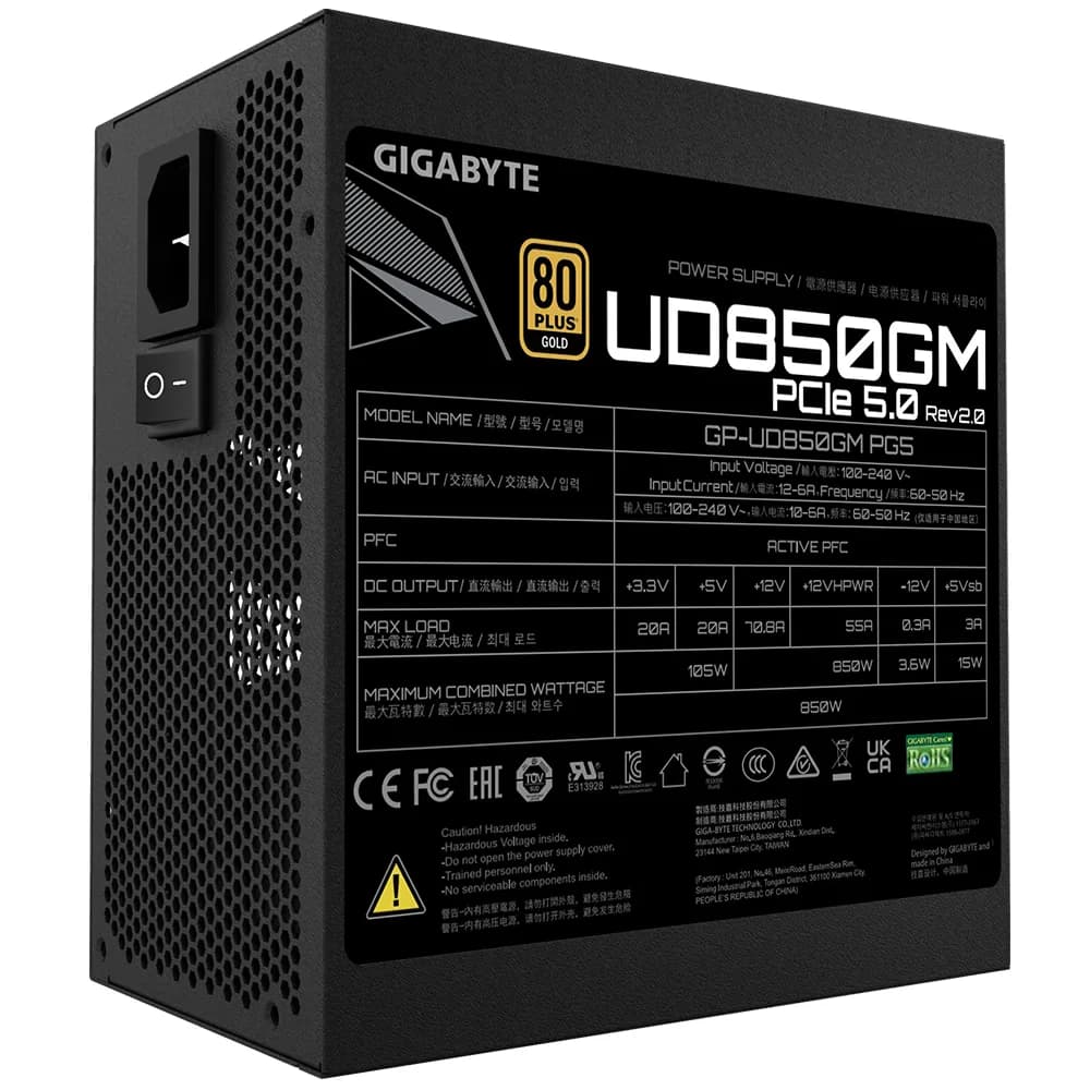GIGABYTE UD850GM PG5 V2 Power Supply Uni "GP-UD850GM PG5 V2 EU" — miniatură