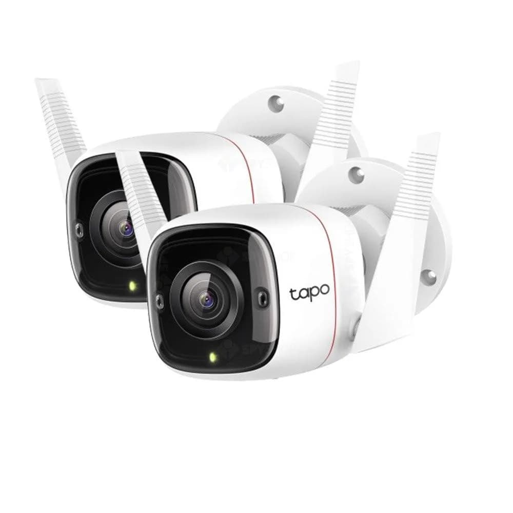 Outdoor Security Wi-Fi Camera, 2-Pack SPEC: 2K (2304x1296), 2.4 GHz, 2T2R, 2 × External Antennas, 1 × Ethernet Port FEATURE: Smart AI Detection and Notifications (motion, people), Sound and Light Alarm, Remote Control, Two-Way Audio, Voice Control (Works with Google Assistant and Alexa), Local — miniatură