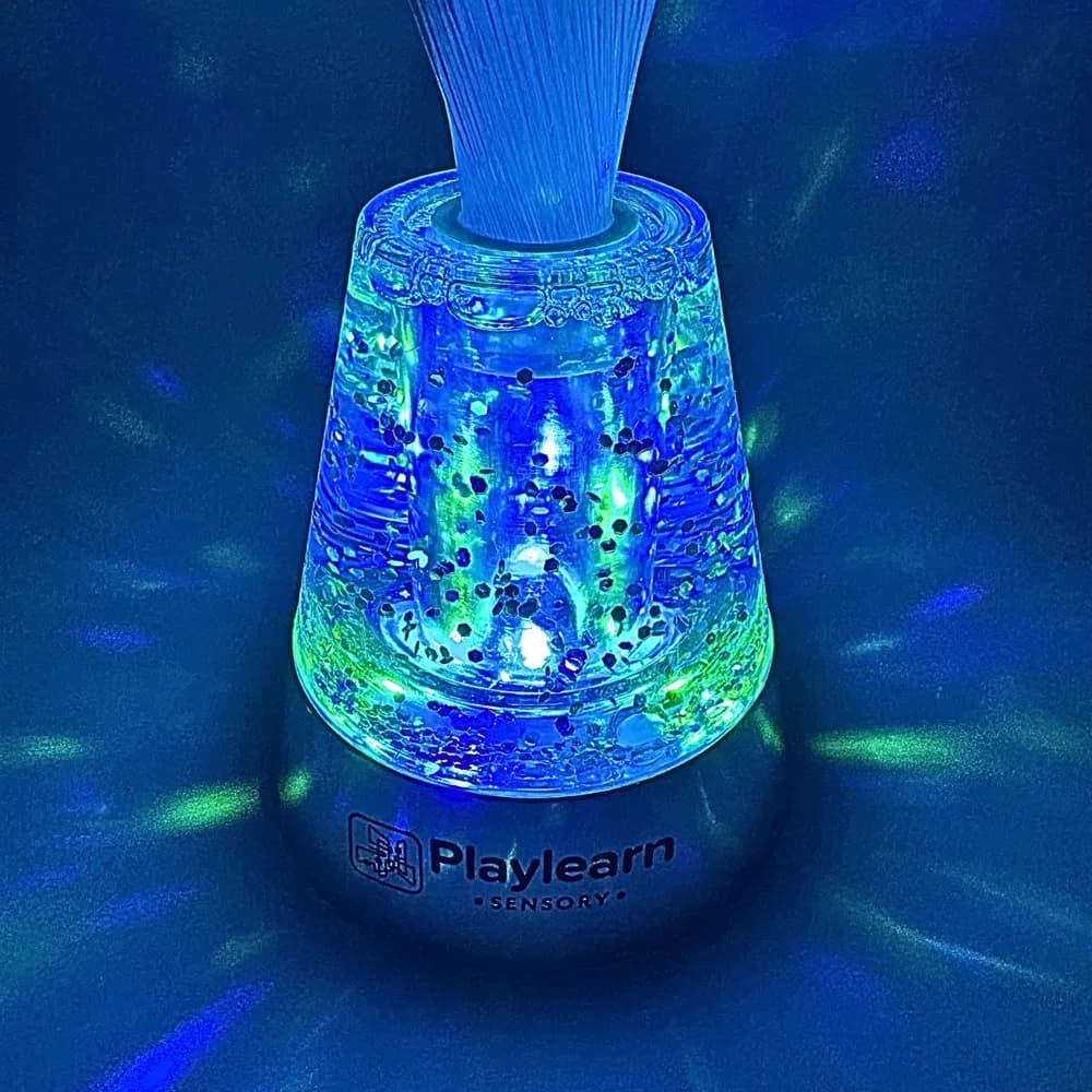 Lampă cu fibră optică – bază cu sclipici — miniatură