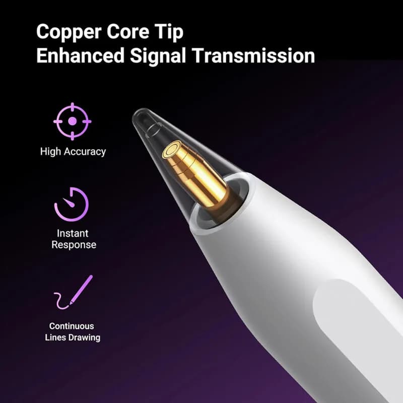 TOUCH PEN Ugreen, indicator LED, baterie li-ion, incarcare magnetica wireless, compatibil Ipad, alb "15910" - - 6941876219100 — miniatură