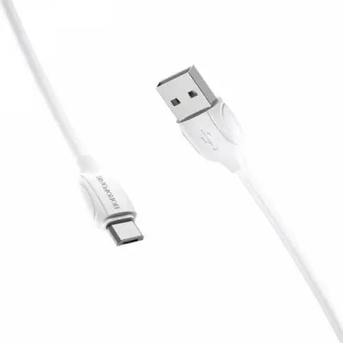 CABLU alimentare si date Borofone "BX19", Charging Data Cable pt. smartphone, USB la micro USB, 2.4A, 1m, alb "6931474701787"