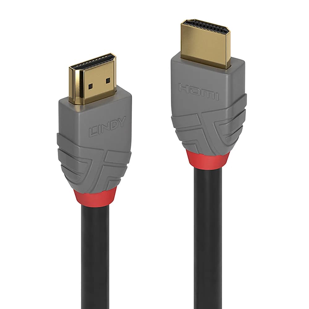 Cablu Lindy 0.5m High Speed HDMI, latime de banda suportata 18Gbps, rezolutie maxima 4096x2160@60Hz 4:4:4 8bit, Anthra — miniatură