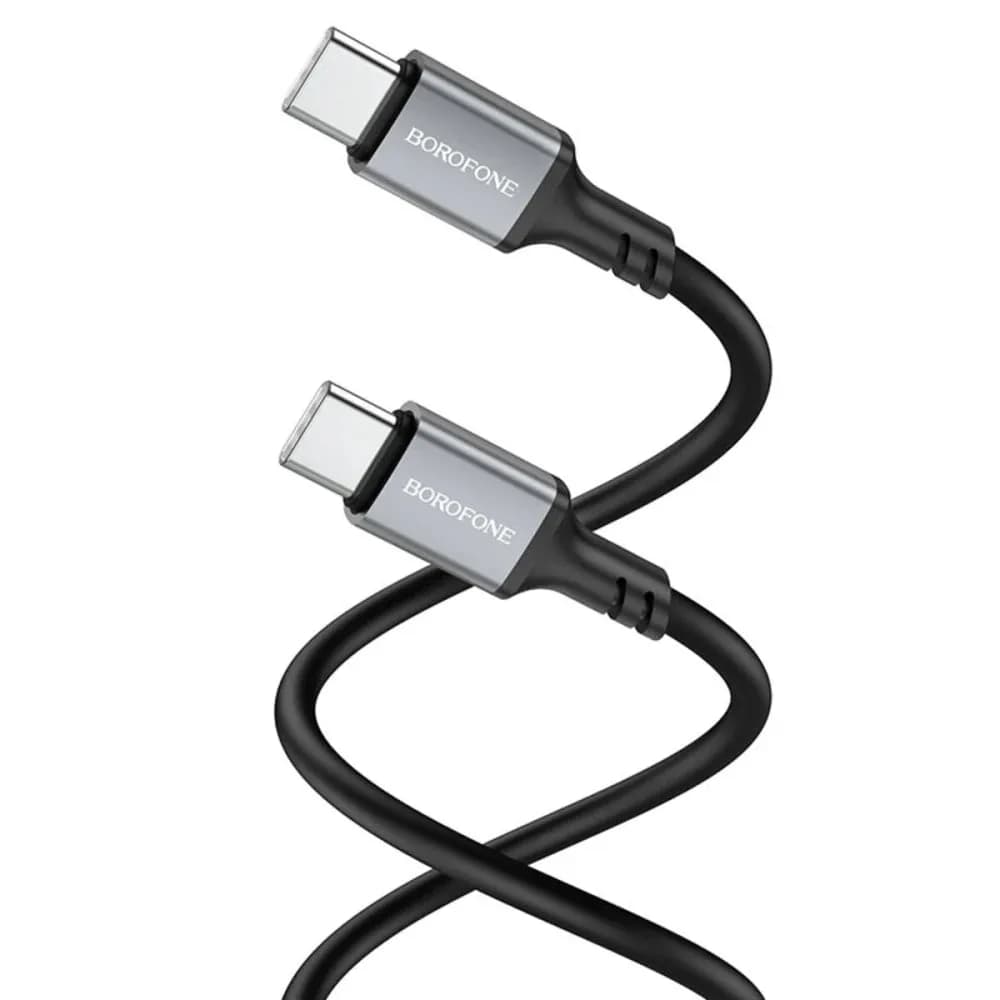 CABLU alimentare si date Borofone "BX83", Charging Data Cable pt. smartphone, USB Type-C la USB Type-C, 60W, 1m, negru "6974443386448" — miniatură