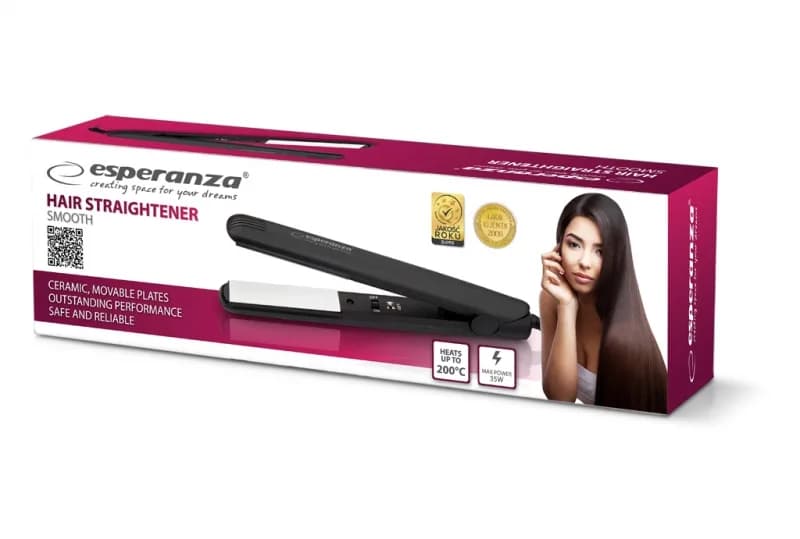 Placa de indreptat parul Esperanza Smooth EBP001 35W Negru "EBP001" — miniatură