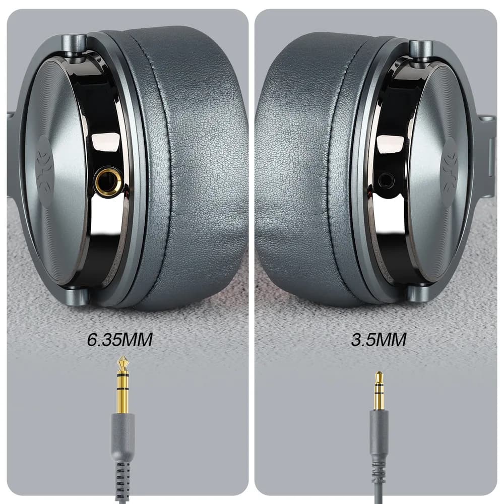 Casca OneOdio cu fir detasabil, tip over ear, utilizare profesionala, DJ, conectare prin Jack 3.5 mm | Jack 6.35 mm, difuzor 50 mm, impedanta 32 Ohm, gri, "Pro50-Deep-Grey" — miniatură