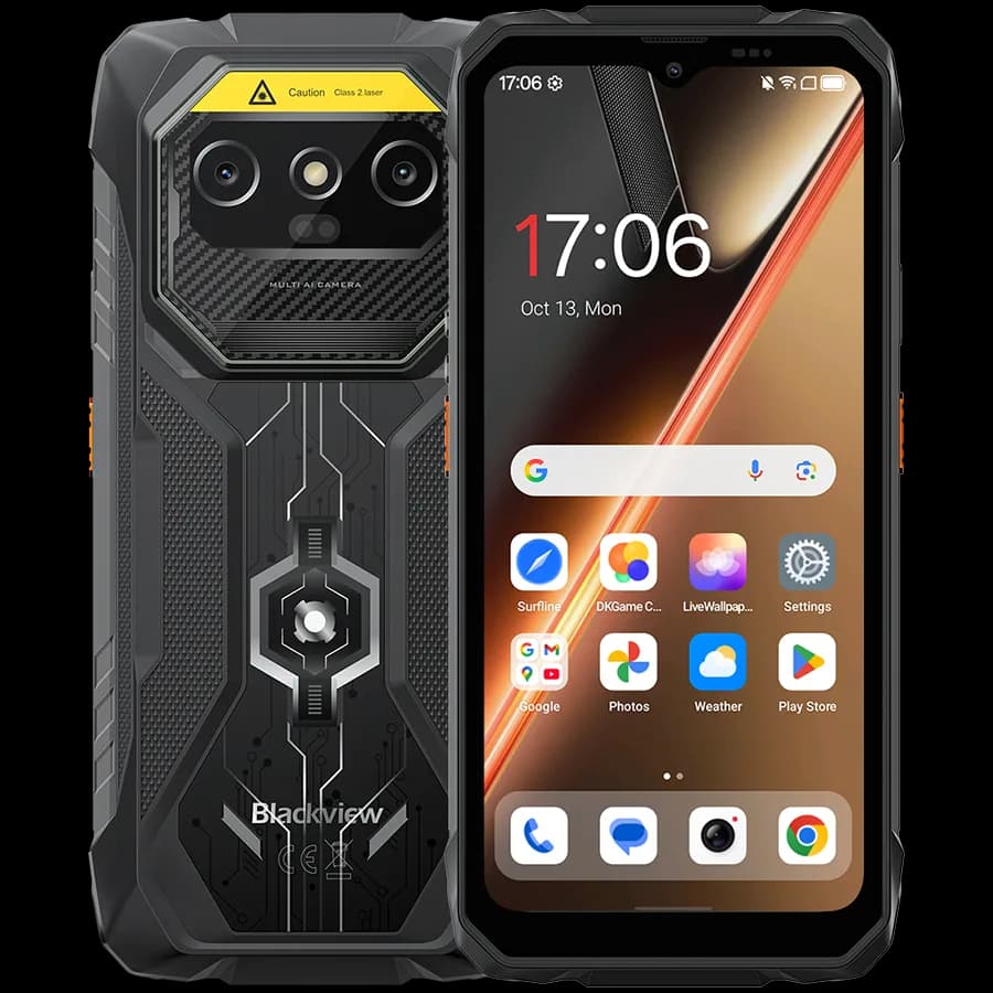 Blackview ROCK 1 Pro LTE 6.56-inch HD+ 1612x720 90Hz 8+256GB MT Helio G81 Octa-Core 2.0GHz 13MP Front 16+20MP 15000mAh Fingerprint Android 16 Black "BVROCK1PRO_B_EU"
