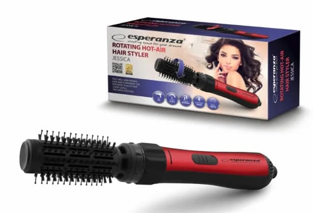 Perie de par rotativa Esperanza Jessica EBL008 50mm 1000W Negru "EBL008" — miniatură