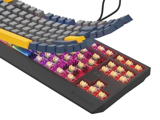 Tastatura Mecanica Gaming Genesis Thor 230 TKL, RGB, USB, Albastru — miniatură