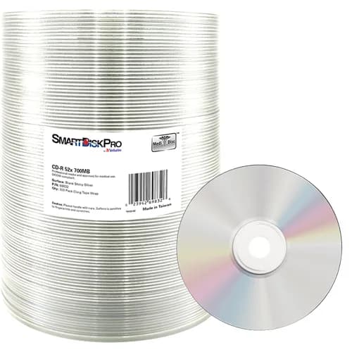 CD-R SmartDisk Pro VERBATIM, 52X, Shiny Silver, Wrap 100 buc, "69832"