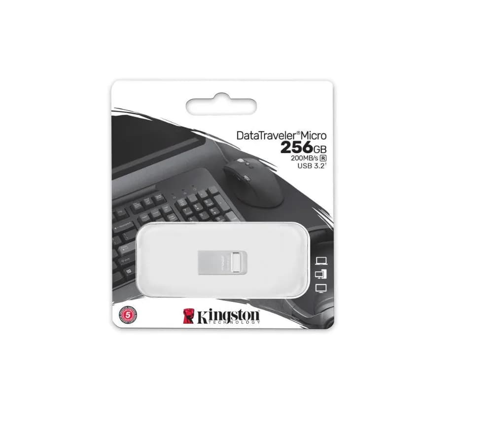 Memorie USB Kingston DataTraveler Micro 256 GB, USB 3.2, Argintiu — miniatură