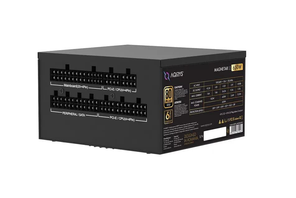 Sursa AQIRYS Magnetar LE, 80 PLUS Gold, 650 W — miniatură
