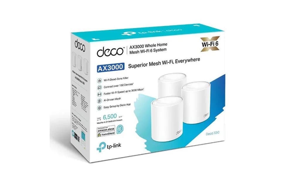 Router wireless TP-LINK Deco X50, WIFI 6, Mesh, Dual Band — miniatură