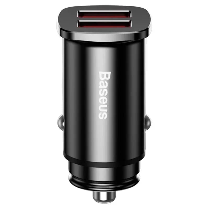 INCARCATOR AUTO Baseus Metal, QC3.0, 2 x USB, total output 30W, pt. bricheta auto, negru "CCALL-DS01" - 6953156284180 — miniatură